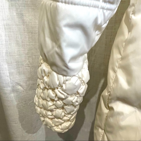 Betsy Johnson Cream Knee Length Puffer Coat - L - Picture 4 of 7